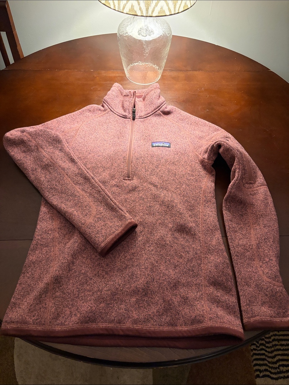 Patagonia Women’s Cowl Quarter-Zip Sweater — Dusty Rose Heather